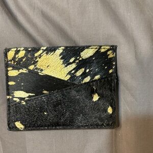 Black and Gold Splatter Card Holder